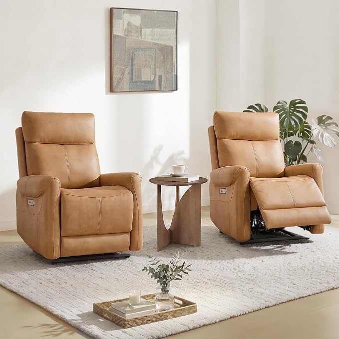KISLOT Leather Recliner Chair Set of 2, Wall Hugger RV Recliners