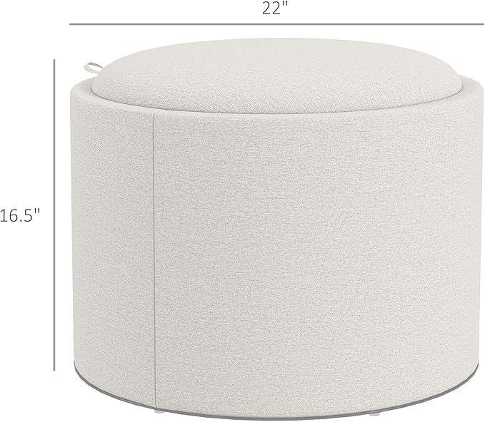 HOMCOM Round Storage Ottoman
