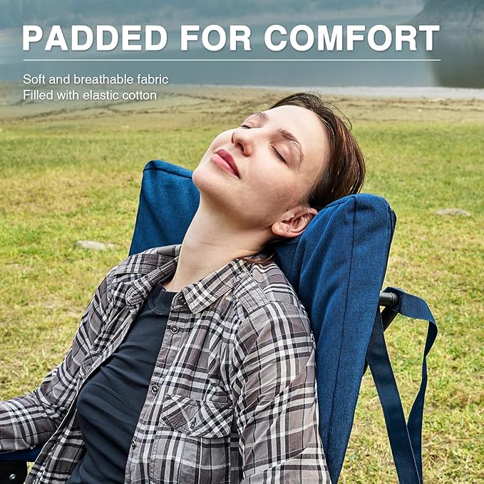 EVER ADVANCED Oversized Folding Rocking Camping Chair, Padded Portable Rocker