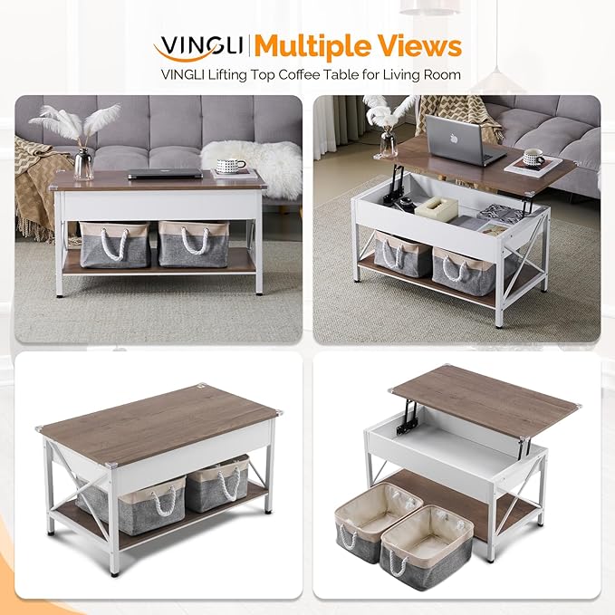 VINGLI 36" Lift Top Coffee Table