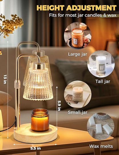 GODONLIF Candle Warmer Lamp with Cycle Timer, Birthday Gifts for Women Mom Her, House Warming Gifts New Home Room Decor, Wax Melt Warmer for Jar Candles with 2 Bulbs