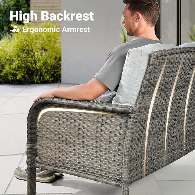 ovios 5-Piece Patio Furniture Set, Outdoor Wicker Sofa