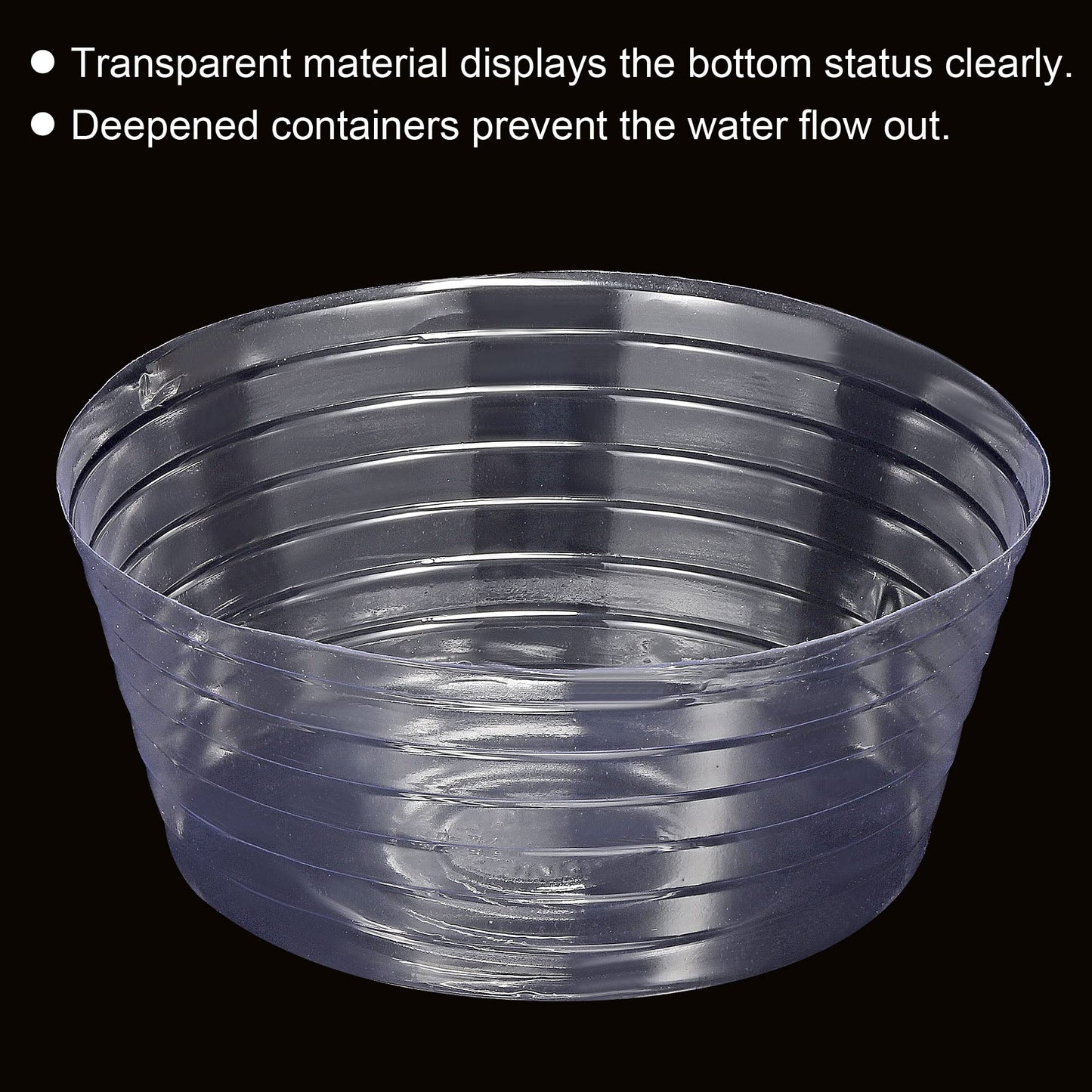 MECCANIXITY Plant Pot Saucer 8 Inch Plastic Round Flower Drip Tray for Indoor Outdoor, Clear Pack of 10