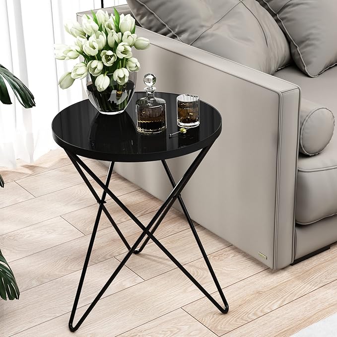 HLR Modern Round Side Table, End Table