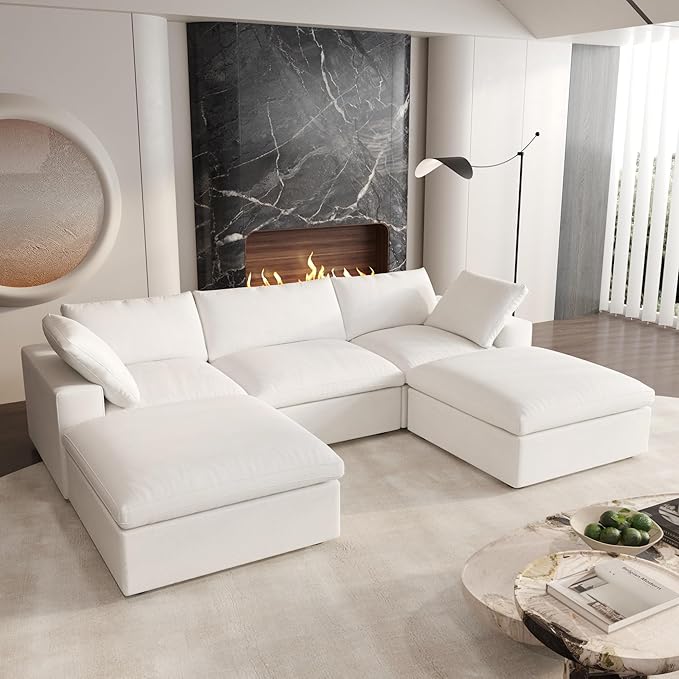 Cloud Modular Sectional Sofa Couch, U Shaped Couch 5 Seater