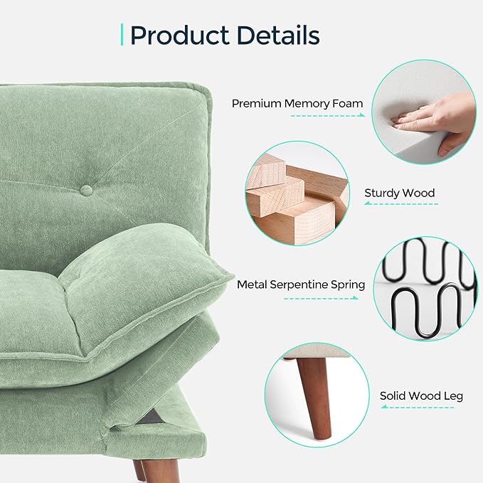 LINSY HOME Futon Sofa Bed, 3 in 1 Convertible Comfy Loveseat Sleeper Sofa Bed