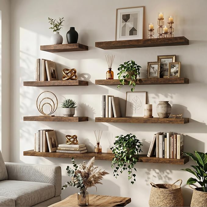 FLYJOE Floating Shelves for Wall, 16 Inch Floating Shelves Set of 2, Kitchen