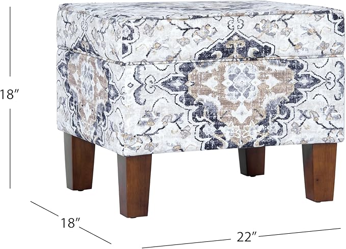 Homepop Home Decor |K7646-A862 | Upholstered Modern Rectangular Storage Ottoman