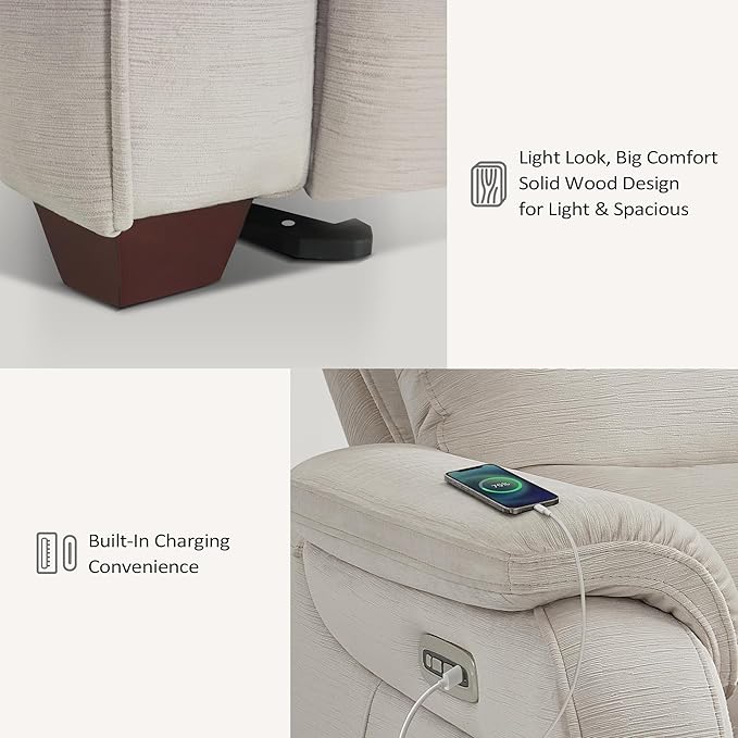 MCombo 61.6'' Wall Hugger Power Loveseat Recliner, Reclining Loveseat