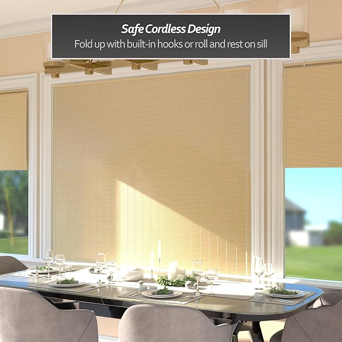 Red Lantern Bamboo Cordless Window Shade