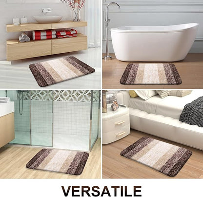 OLANLY Large Bathroom Rugs Mat 40x24, Extra Soft Absorbent Microfiber Bath Rugs, Rubber Backing, Quick Dry, Machine Washable Bath Mats for Bathroom Floor, Tub and Shower, Home Decor Accessories, Brown