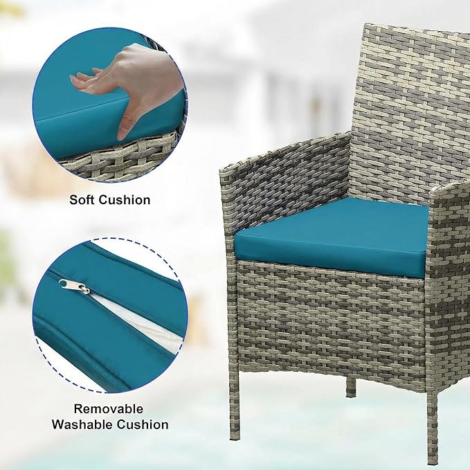 GarveeLife 3 Piece Patio Furniture Set, Rattan Outdoor Furniture