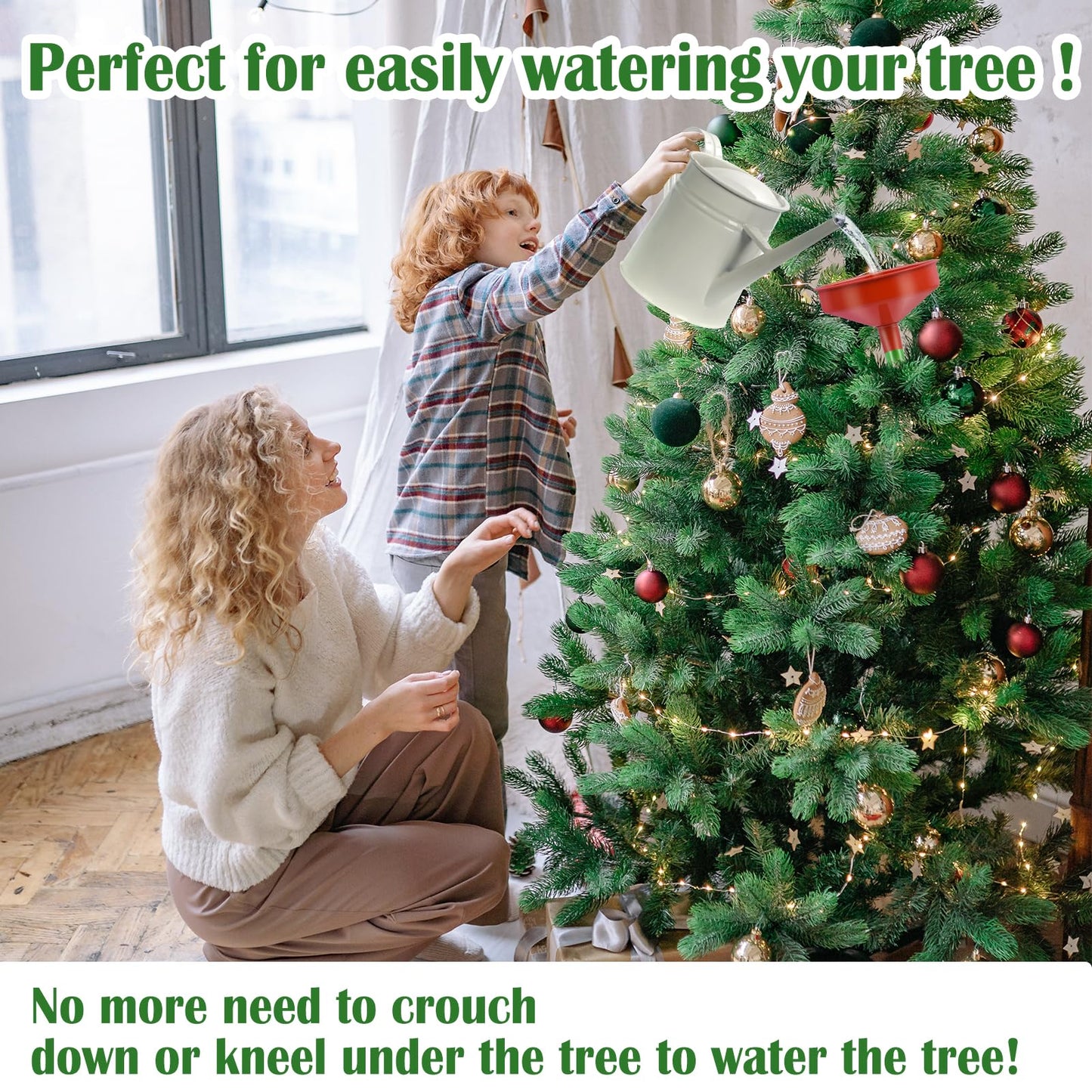 47inch Christmas Tree Watering Funnel Christmas Tree Watering System with Large Stainless Steel Tubes Xmas Tree Watering Device Easy Assembly Plant Watering Tool for Indoor Outdoor Xmas Tree