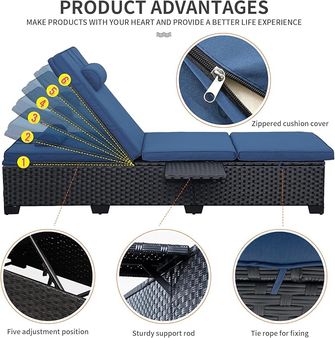 WAROOM Outdoor Chaise Lounge Chairs