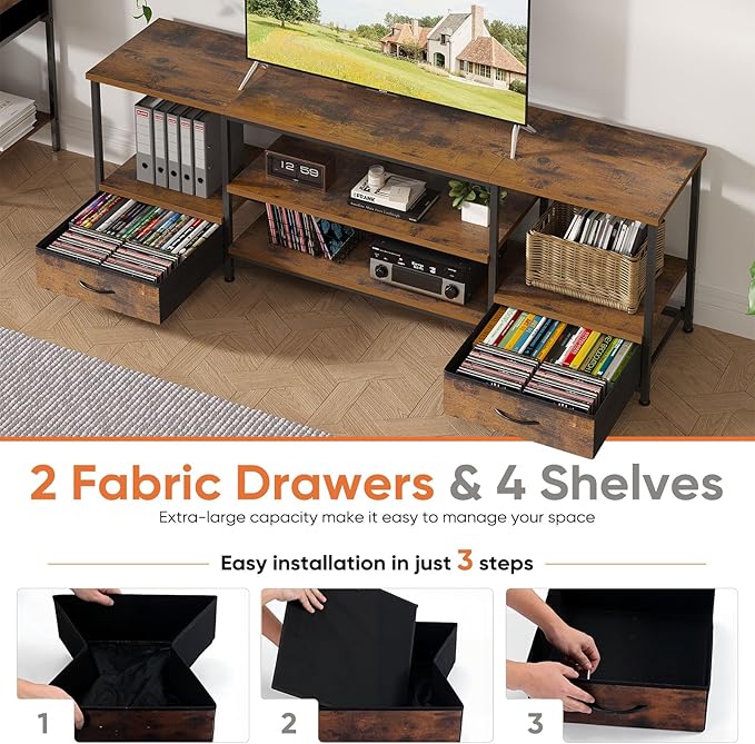 DUMOS 63 inch TV Stand, Entertainment Center