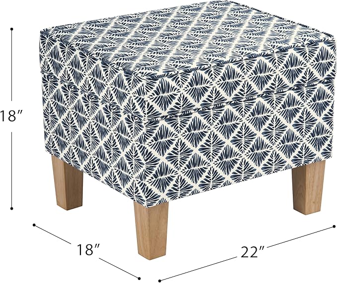 HomePop Home Decor |Upholstered Modern Rectangular Storage Ottoman | Hinged Lid