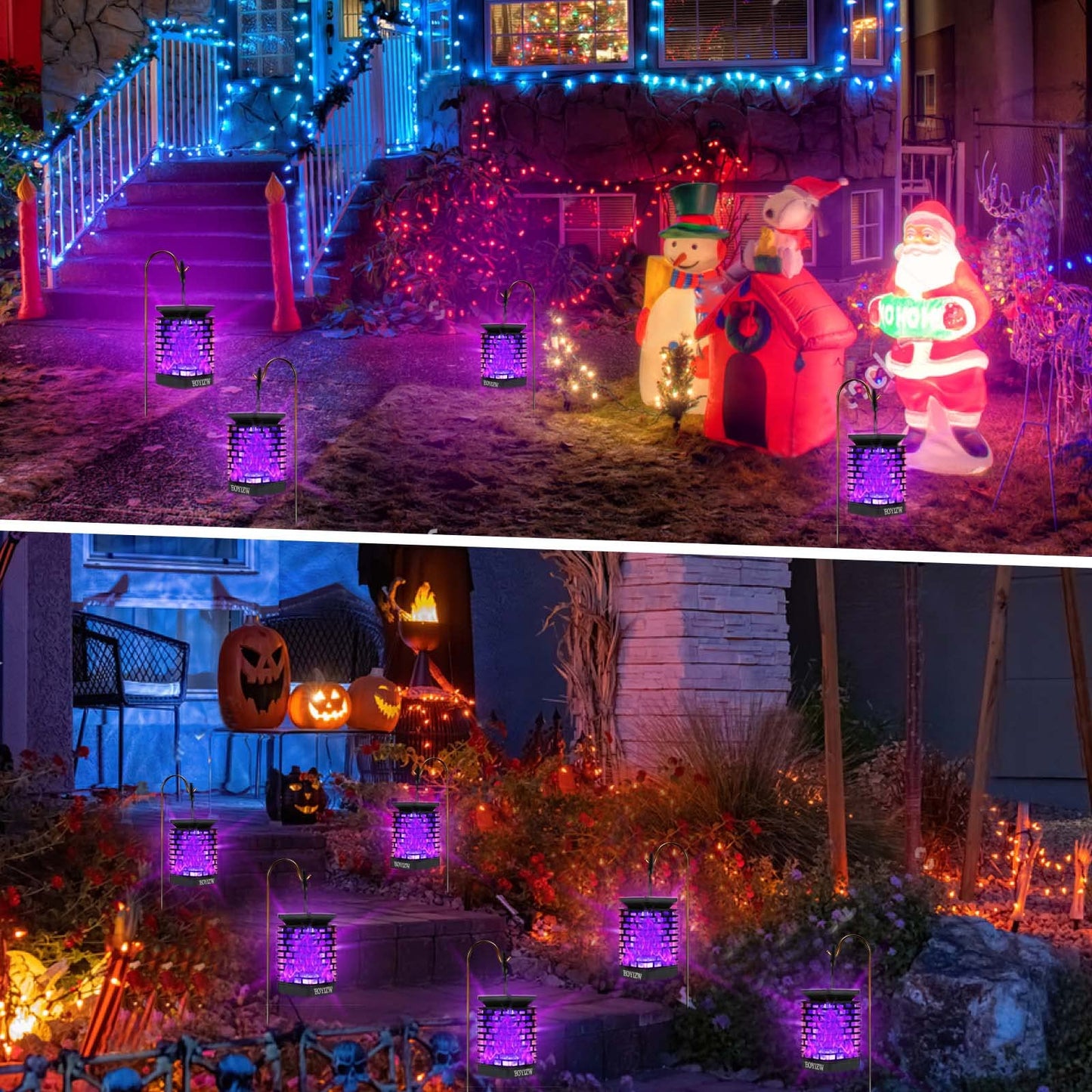 EOYIZW Solar Lights Outdoor, 99 LEDs Halloween Outdoor Lantern IP65 Waterproof Solar Garden Lights Decor for Halloween Garden Yard Porch Patio 2 Pack