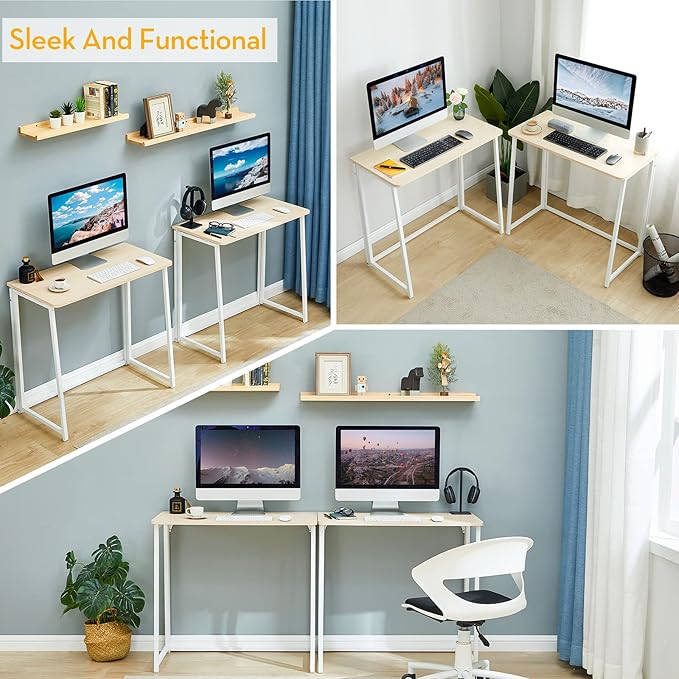 WOHOMO Folding Desk, Small Foldable Desk 39.4"