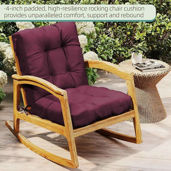 Outdoor Chair Cushion, High Back Soft Seat Pad