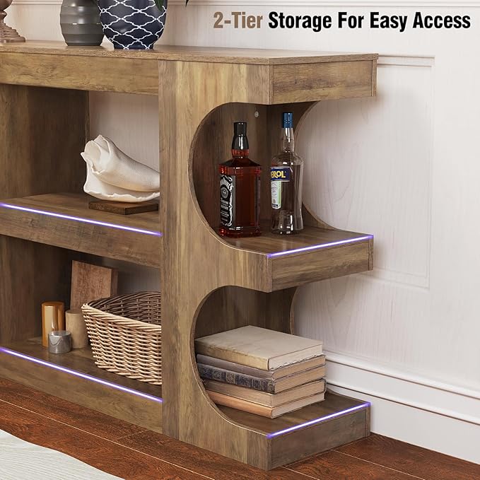 Tohomeor Console Tables for Entryway 47.24-Inch, Wooden Sofa Table Behind The