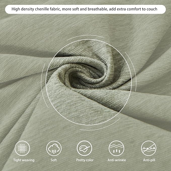 DREAMINGO Sofa Covers Washable Thick Chenille Couch Cover