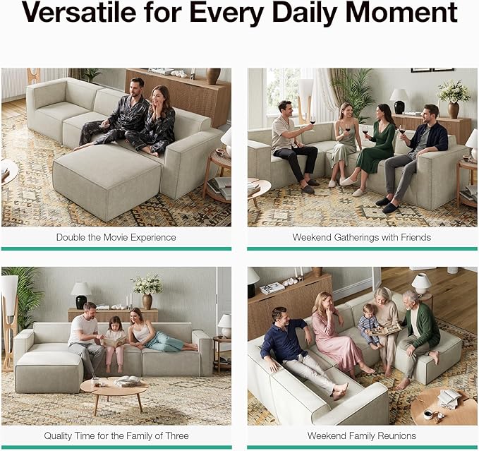 Novilla 176" Modular Sectional Sofa, No Assembly Cloud Sectional Couch