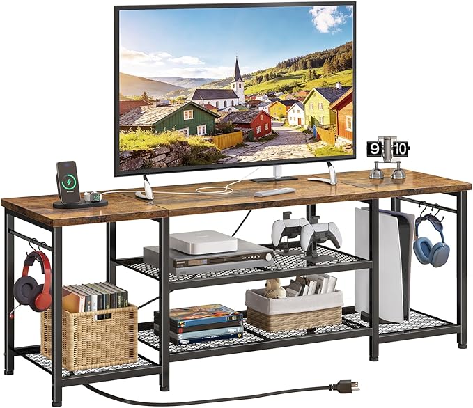 YGEOMER TV Stand for Up to 65 Inch TVs, Entertainment Center