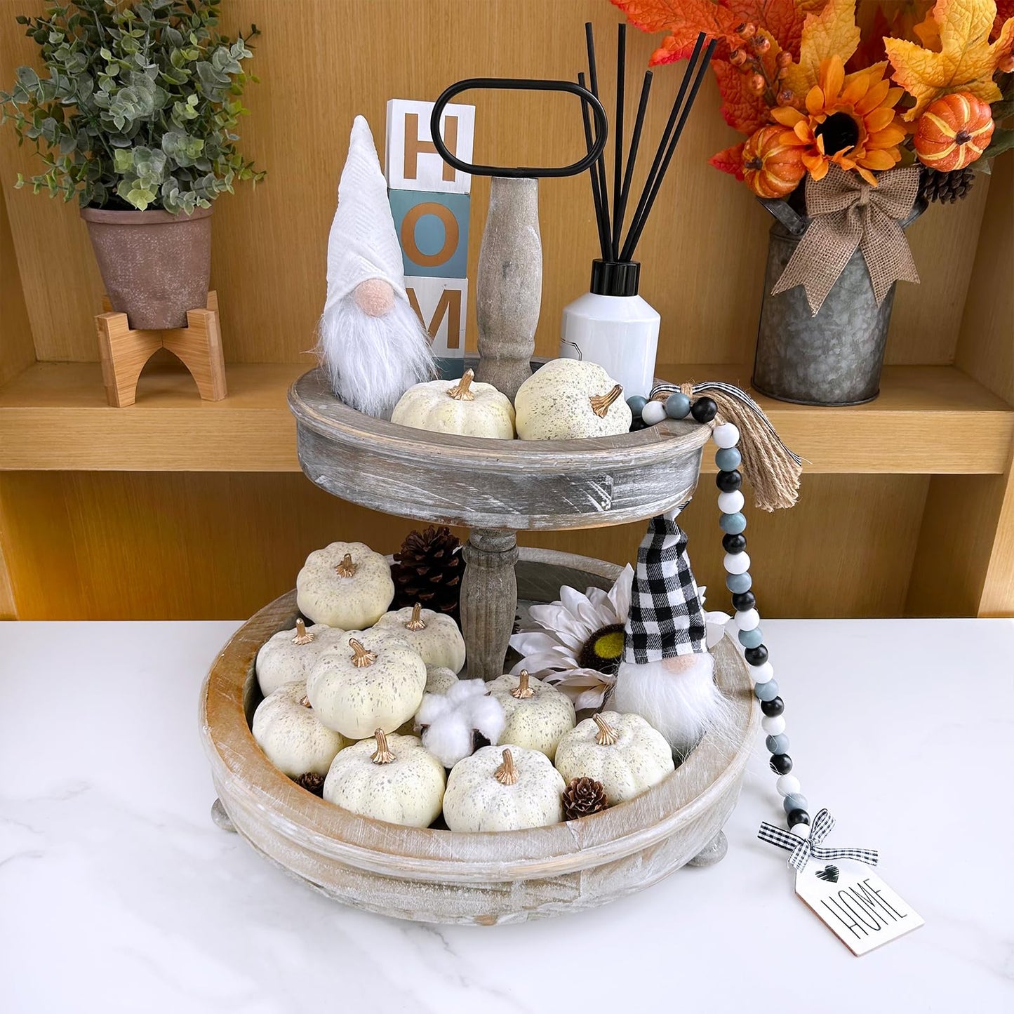 Winlyn 12 Pcs Small Artificial Cream Pumpkins Decorative Pumpkins Foam Pumpkins for Fall Harvest Wedding Baby Shower Thanksgiving Halloween Table Centerpiece Mantel Bowl Décor