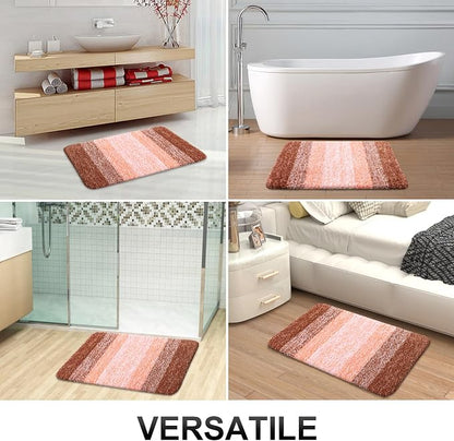 OLANLY Bathroom Runner Rugs Mat 59x20, Extra Soft Absorbent Microfiber Bath Rugs, Rubber Backing, Quick Dry, Washable Long Bath Mats for Bathroom Floor, Tub and Shower, Home Decor Accessories, Orange
