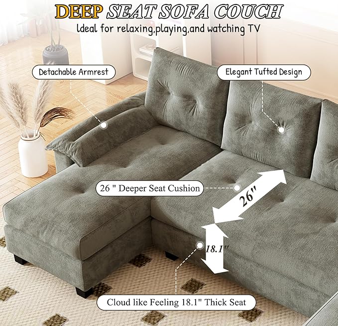 104.7" U-Shaped Sleeper Sofa