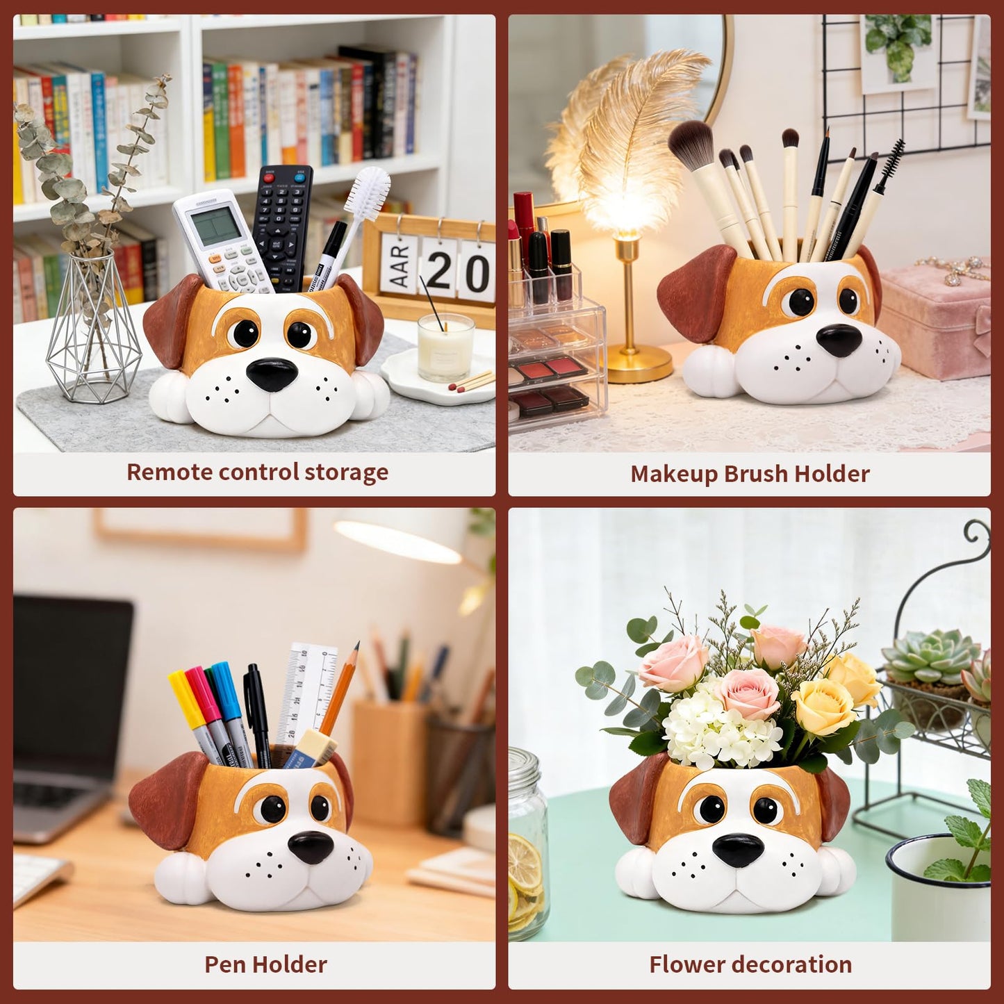 YOUOIVIA Cute Dog Planters for Indoor Outdoor Plants - Resin Animal Plant Pots for Home Office Decor - Funny Window Garden Flower Pot with Drainage Hole - Unique Succulent Pots Gift for Plant Lovers