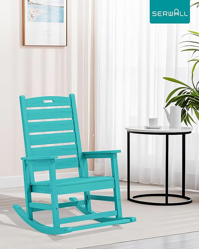 SERWALL Outdoor Rocking Chair, Oversized Rocking Chair