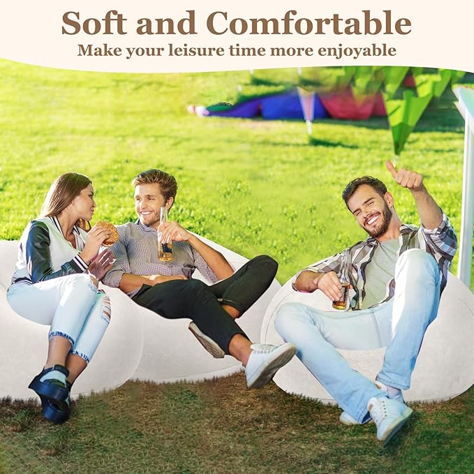 Realspring Inflatable Bean Bag Chairs Outdoor Blow up Camping Chairs Inflatable