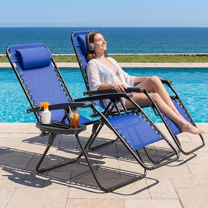 Devoko Padded Zero Gravity Chair, Foldable Anti Gravity Recliner