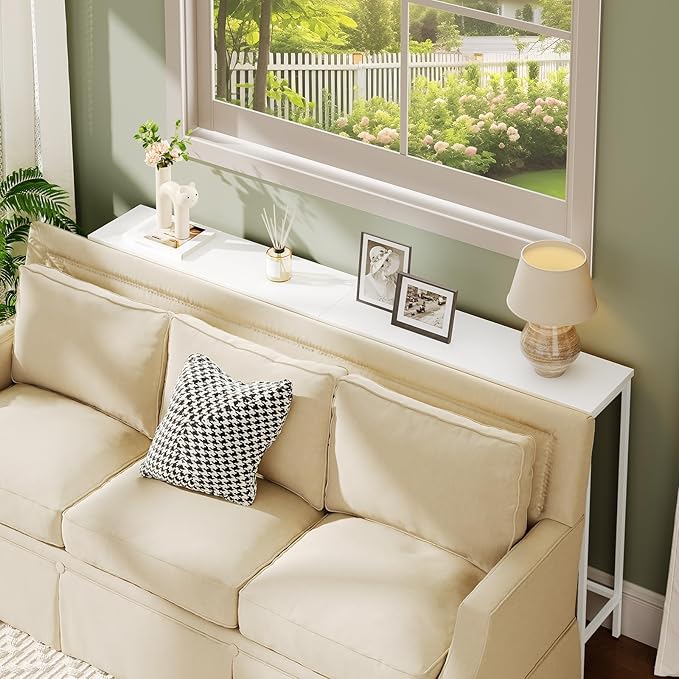 HOOBRO Narrow Console Table, 29.5" Small Entryway Table, Thin Sofa Table