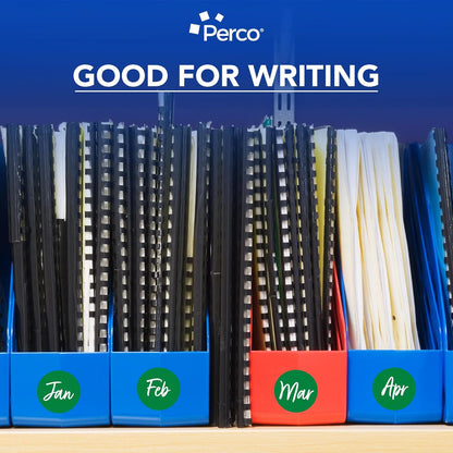 Perco Green 2-Inch Round Circle Dot Sticker Labels with Easy Peel Perforation - 500 Labels per Roll - Strong Adhesion, Vibrant Colors for Organizing, Crafting & More - Made in USA