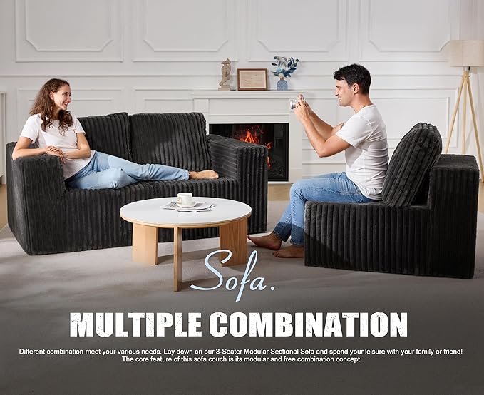 Modular Sectional Sofa 3-Seater Modular Couch