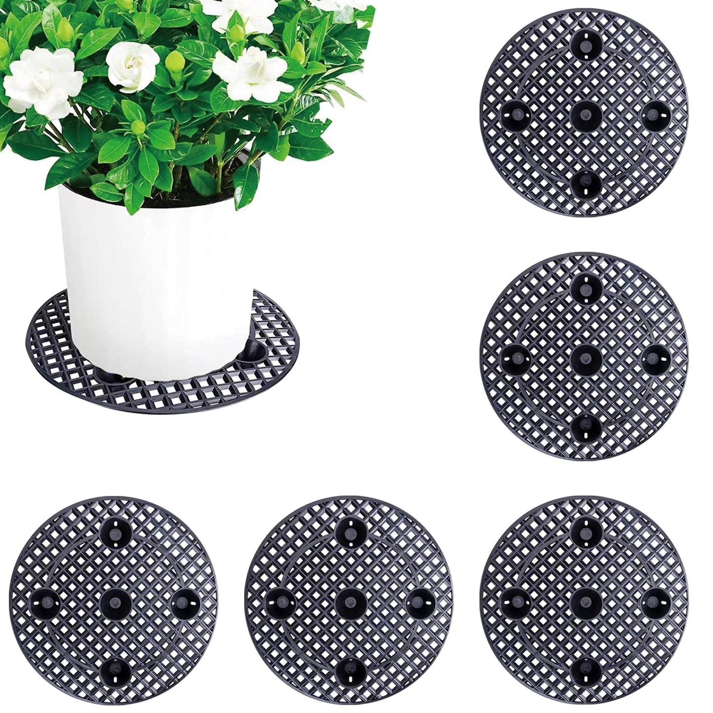 6 Pcs Potted Plant Stands,12 inches Perfect Trivet Plant Level Pot Elevator for Indoor Outdoor Garden Flower to Prevent Rot and Damage on Deck or Patio Floors Short,Provide Plants Airflow and Drainage