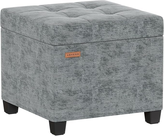 ABHENG Chenille Cover Steel Frame Ottoman
