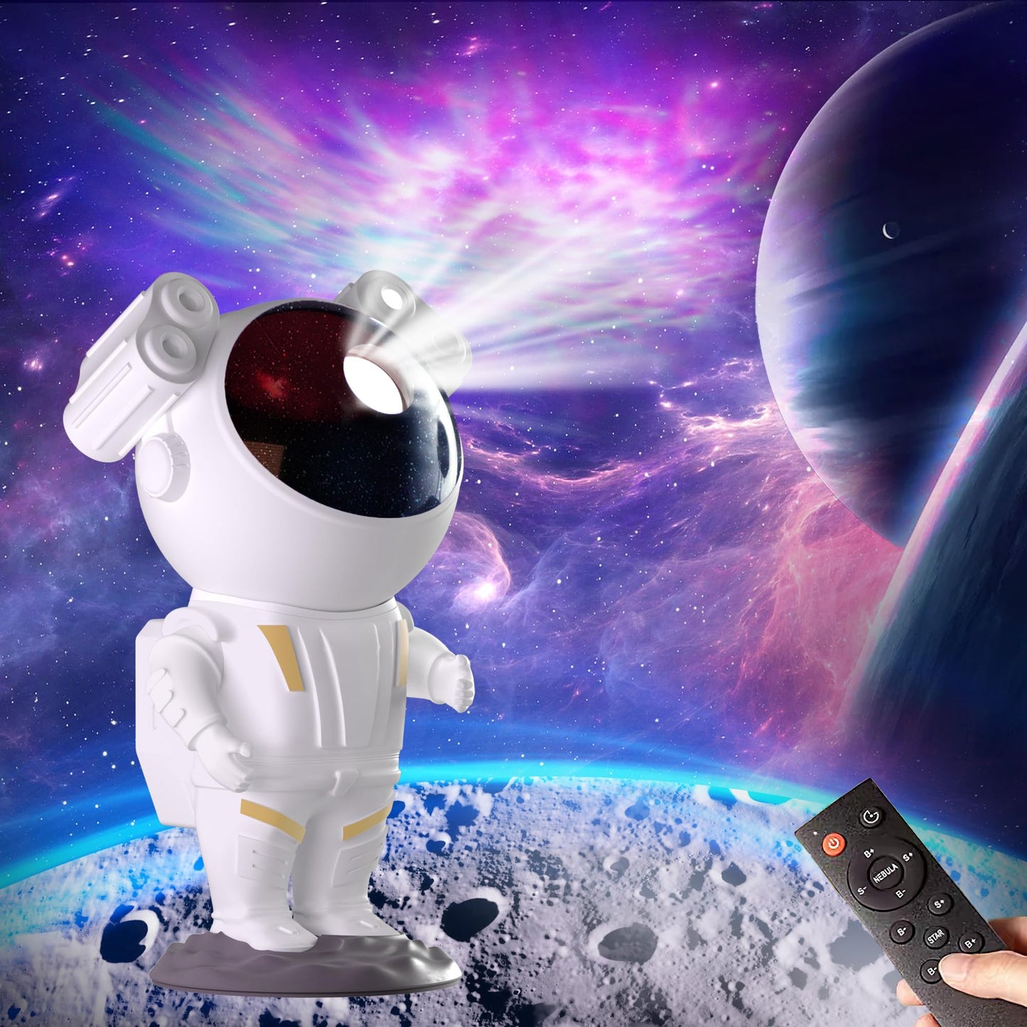 Star Projector Night Lights,Tiktok Astronaut Nebula Galaxy Lights for Bedroom,Gaming Room Décor Aesthetic,Remote Control Timing and 360°Rotation Magnetic Head