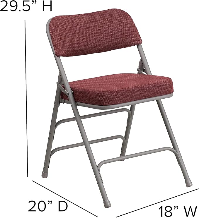Flash Furniture 2 Pack HERCULES Series Premium Curved Triple Braced & Double