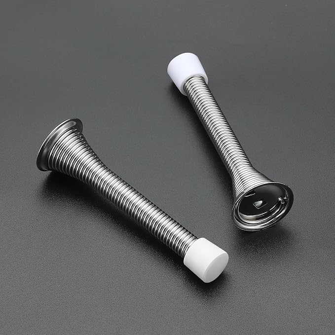 Ravinte Door Stoppers, 18 Pack Satin Nickel Spring Door Stops with Rubber Bumper, Door Stoppers for Bottom of Door
