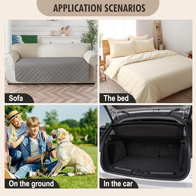 Genina Waterproof Couch Cover, Washable Anti-Slip 67 inch Sofa Covers
