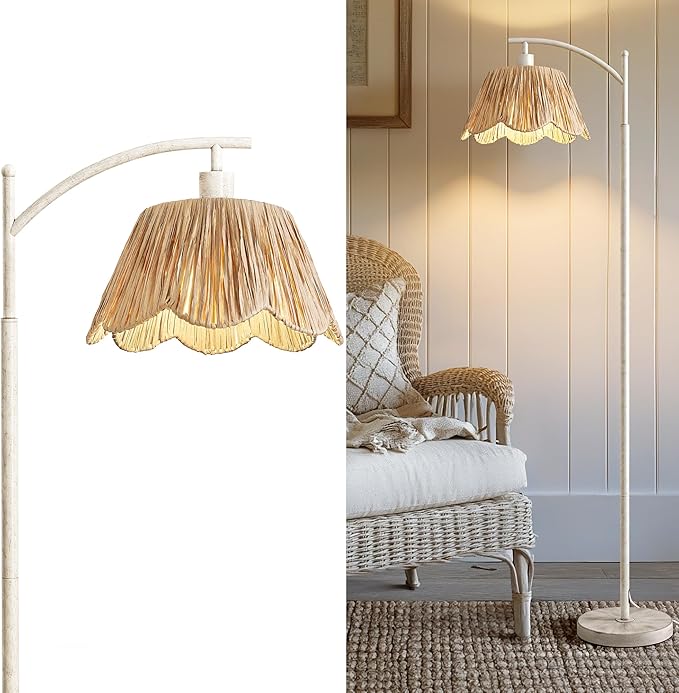 Oneach Farmhouse Floor Lamps for Living Room, Boho Floor Lamp for Bedroom