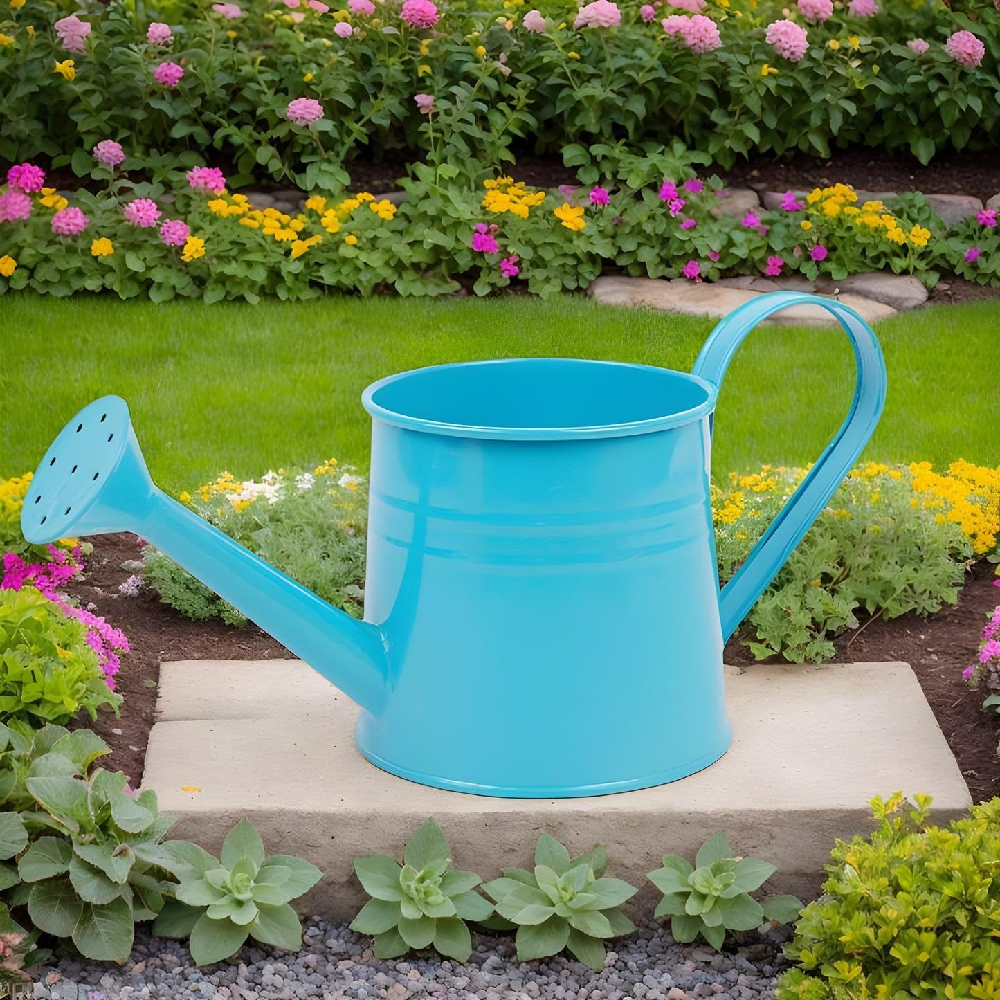 Metal Watering Can 1L Garden Plant Watering Cans with Long Spout Metal Sprinkling Can Flower Plant Gardening Arrangement Bucket for Outdoor and Indoor