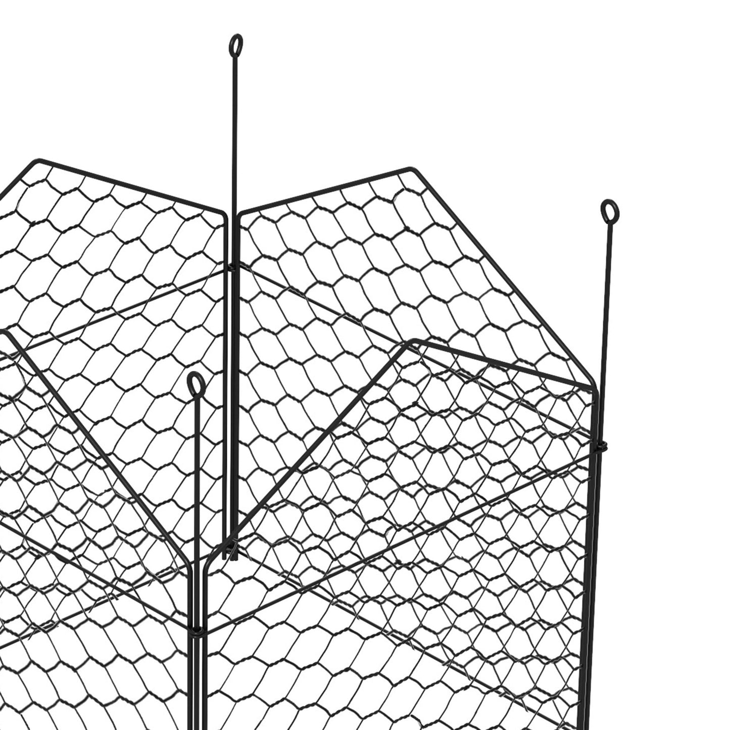 Garden Chicken Wire Cloche, 12" x 14" Plant Protectors from Animals, 4 Pack Metal Crop Cages to Keep Animals Out, Black