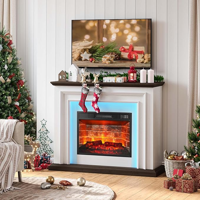44" LED Lights Electric Fireplace