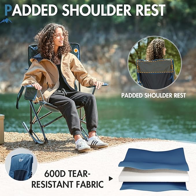Portal Outdoor Rocking Chair Camping Folding Portable Rocker