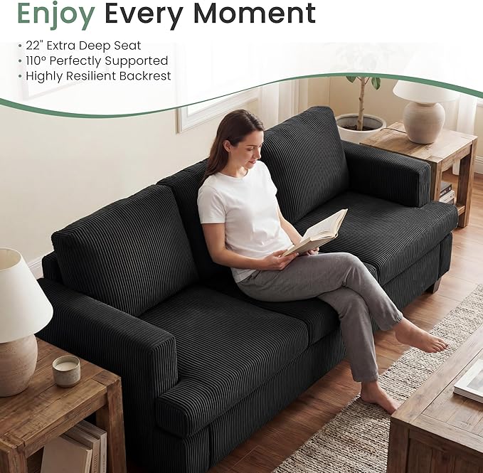 YOUDENOVA 3 Pieces Corduroy Couch Set