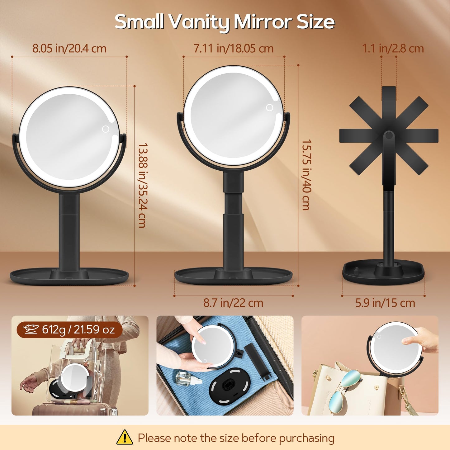 B Beauty Planet Makeup Mirror with Lights, Lighted Magnifying Mirror 30X with 3 Lighting and Adjustable Brightness, 2-Sided Height Adjustable Vanity Mirror for Bathroom, Gifts for Women White